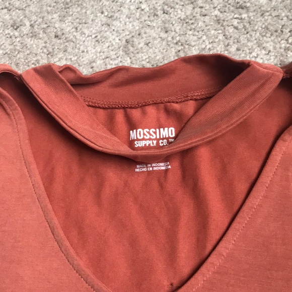 CLAY COLORED V NECK SHIRT WITH CHOCKER XS - Picture 3 of 3